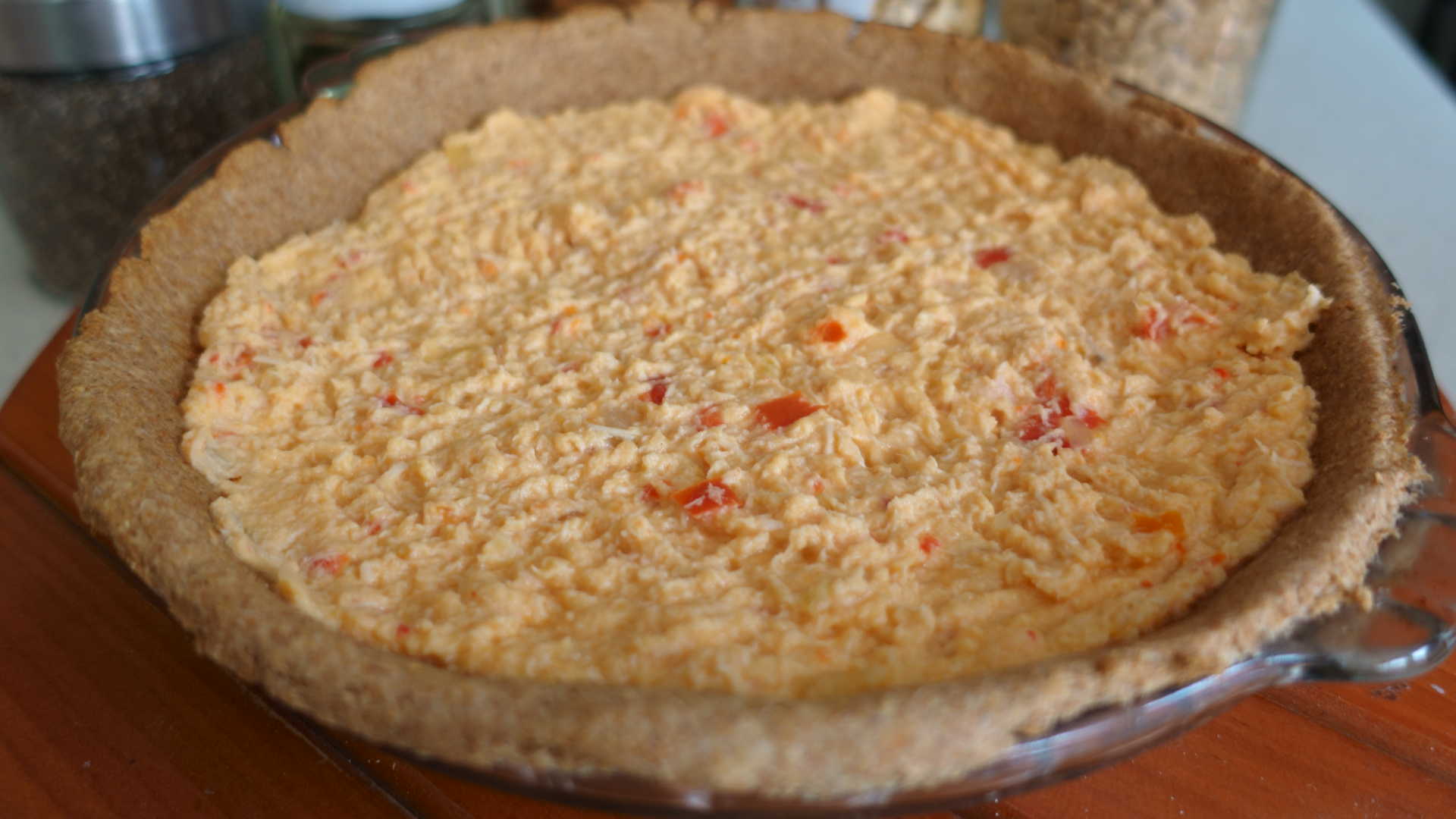 Tarta con base masa integral